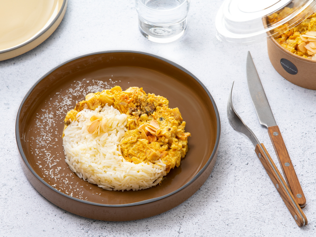 Curry végétarien - coco - riz basmati - Bruno Viala